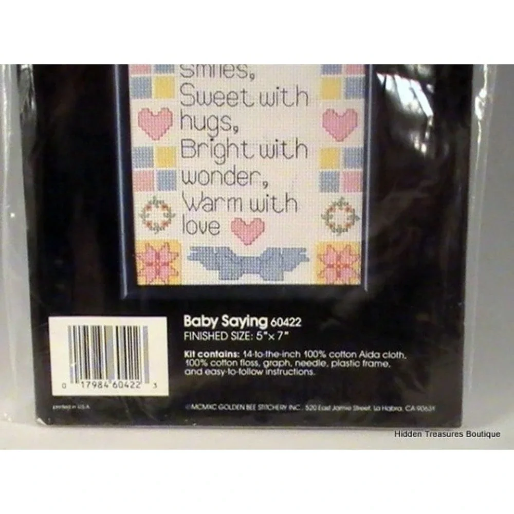 Baby‎ Sayings Counted Cross Stitch Kit by Golden Bee Stitchery Inc #6422